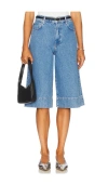 Paige Cropped Eva Gaucho Wide-leg Jeans In Blue