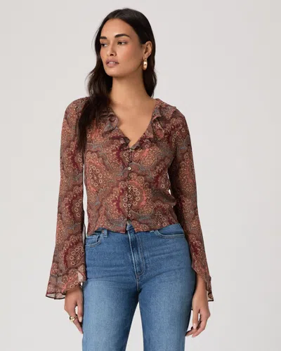 Paige Eve Blouse In Brown