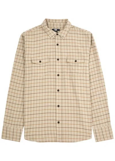 Paige Everett Checked Cotton-blend Shirt In Cream
