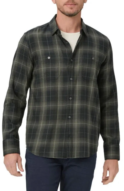 Paige Everett Plaid Flannel Button-up Shirt In Aspen Forest