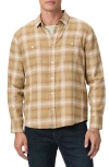 Paige Everett Plaid Flannel Button-up Shirt In Pebble Trail