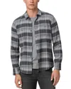 Paige Everett Plaid Flannel Button-up Shirt In Charcoal Fog