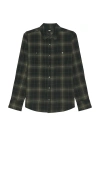 Paige Everett Plaid Flannel Button-up Shirt In Green