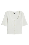 Paige Evette Short Sleeve Button-up Sweater