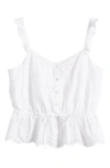 PAIGE EYELET BUTTON-UP CROP CAMISOLE