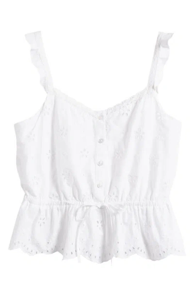 PAIGE EYELET BUTTON-UP CROP CAMISOLE
