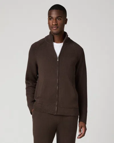 Paige Falberg Zip Up Cardigan In Brazil Nut