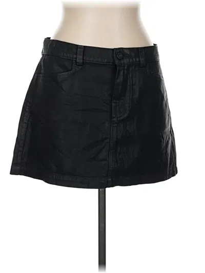 Pre-owned Paige Faux Leather Skirt In Black
