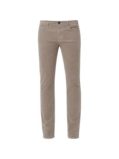 Paige Federal Logo-patch Belt-loop Trousers In Neutral