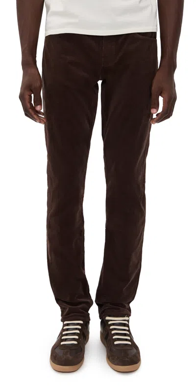 Paige Federal Slim Straight Corduroy Jeans Deep Woods Corduroy In Brown