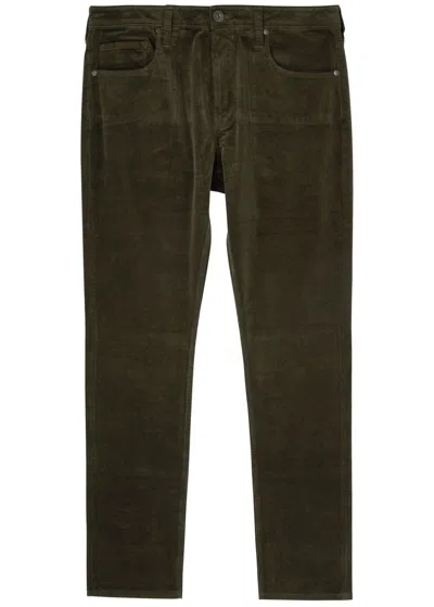 Paige Federal Slim Straight-leg Corduroy Jeans In Dark Green