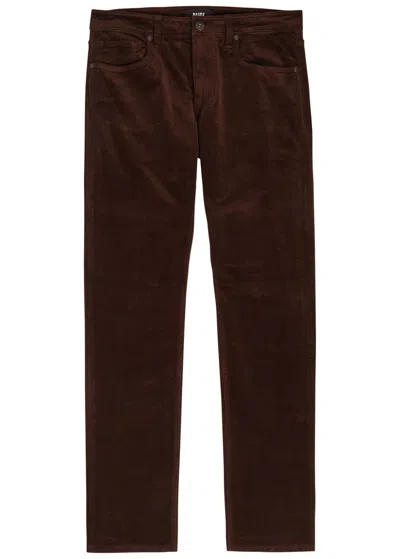 Paige Federal Slim Straight-leg Corduroy Trousers In Brown