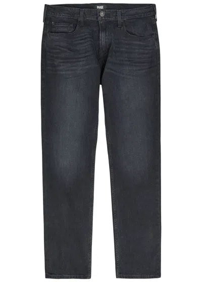 Paige Federal Slim Straight-leg Denim Jeans In Black