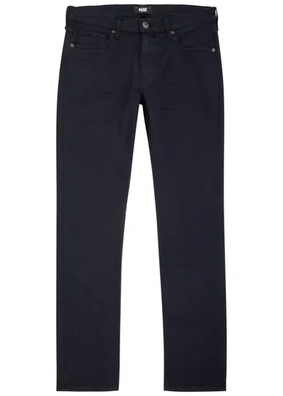 Paige Federal Slim Straight-leg Stretch-denim Jeans In Navy