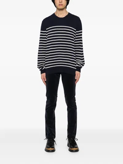 Paige Federal Straight Trousers In Blue