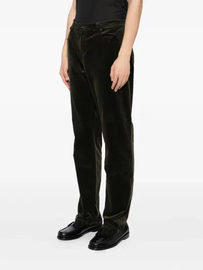 Paige Federal Straight Trousers In Green