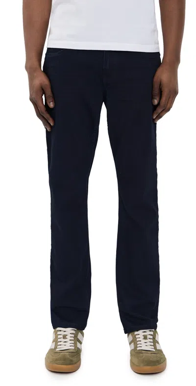 Paige Federal Transcend Slim Straight Jeans Inkwell In Black