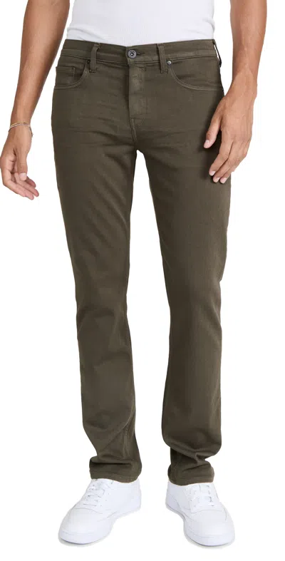 Paige Federal Transcend Slim Straight Jeans River Moss In Multi