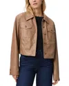 Paige Fenwick Faux Leather Jacket In Burnt Sugar In Burnt Sugar