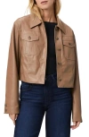Paige Fenwick Faux Leather Jacket In Burnt Sugar In Burnt Sugar