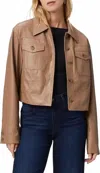 Paige Fenwick Faux Leather Jacket In Burnt Sugar In Brown