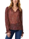 Paige Fia Printed V-neck Blouse In Brown