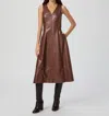 Paige Fiorella Faux Leather A-line Dress In Multi