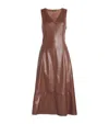 Paige Fiorella Faux Leather A-line Dress In Brown
