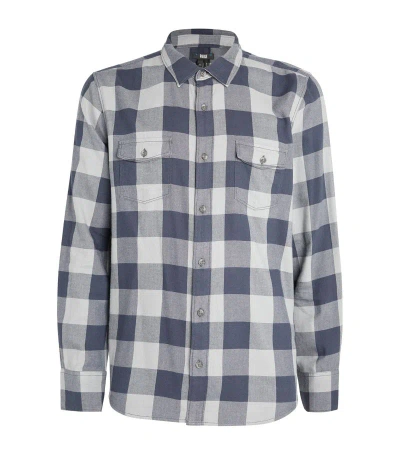 Paige Flannel Everett Plaid Shirt In Navy