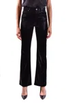 Paige Flared Black Pants With Smooth Finish In Black