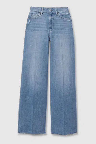 Paige Flared Cropped Jeans In Helena Blue