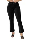 Paige Flaunt Femme Ankle Flare Pants In Black Velvet In Black