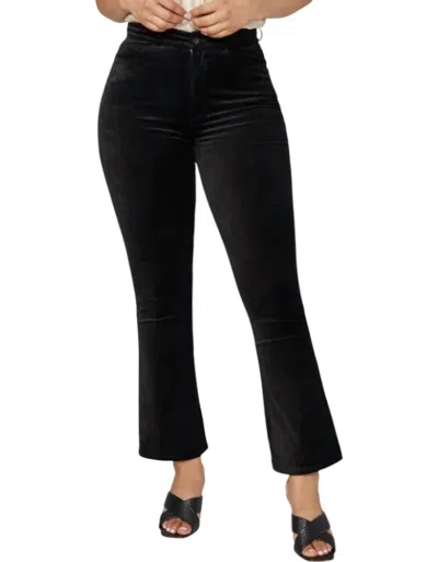 Paige Flaunt Femme Ankle Flare Pants In Black Velvet