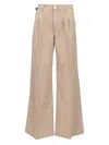 Paige Aurora Pleated Wide Leg Pants In Beige