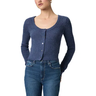 Paige Fortuna Crop Cardigan In Blue