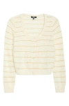 Paige Fortuna Stripe Cashmere Cardigan In Neutral