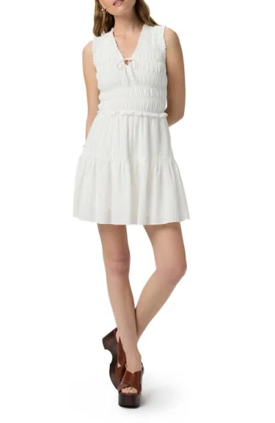 PAIGE PAIGE FRAISE SMOCK BODICE COTTON BLEND MINIDRESS