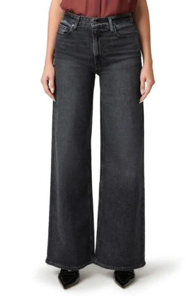 Paige Frances High Waist Wide Leg Jeans In Black