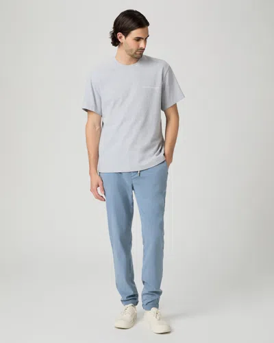 Paige Fraser Drawstring Tapered Brushed Twill Pants In Blue