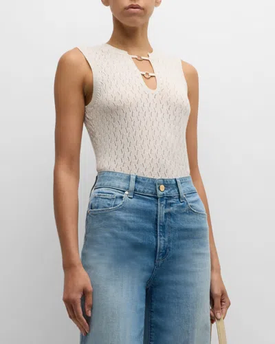 Paige Galaxie Cut-out Sweater Tank Top In Ivory Sparkle