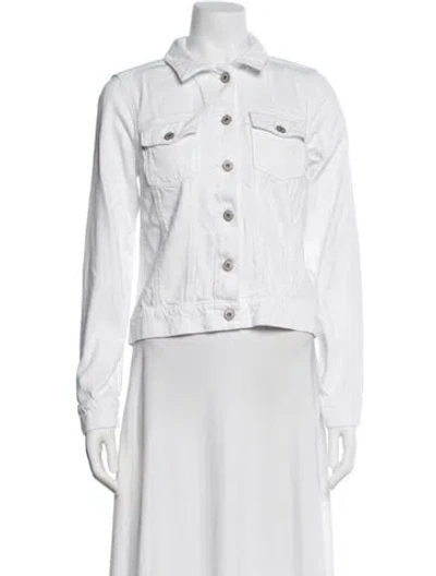 Pre-owned Paige Gamble Denim Jacket In White