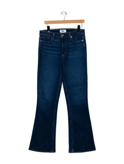 Pre-owned Paige Gamble High-rise Flared Jeans In Blue
