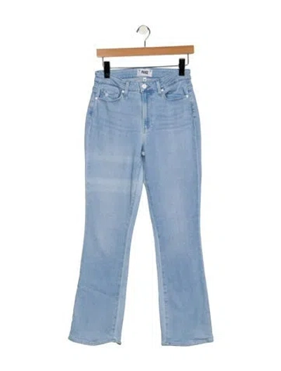 Pre-owned Paige Gamble High-rise Flared Jeans In Blue