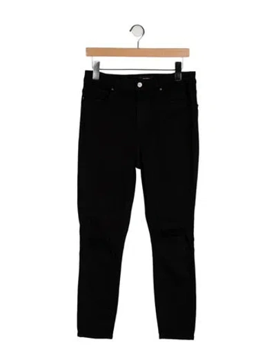 Pre-owned Paige Gamble High-rise Skinny Leg Jeans In Black