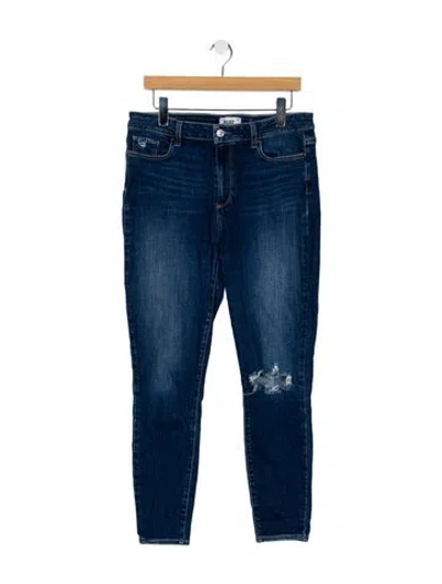 Pre-owned Paige Gamble High-rise Skinny Leg Jeans In Blue