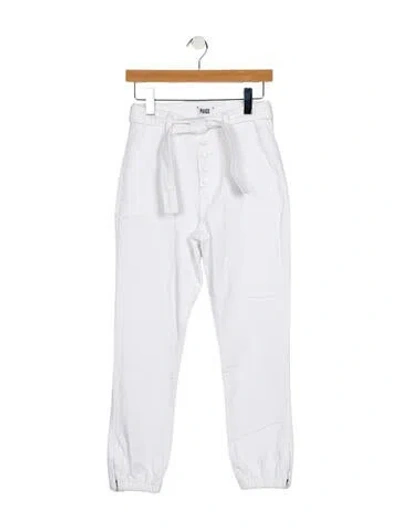 Pre-owned Paige Gamble High-rise Skinny Leg Jeans In White