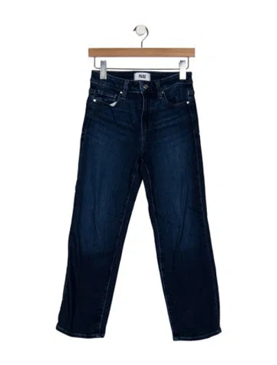Pre-owned Paige Gamble High-rise Straight Leg Jeans In Blue