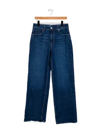 Pre-owned Paige Gamble High-rise Wide Leg Jeans In Blue