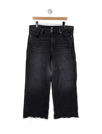 Pre-owned Paige Gamble High-rise Wide Leg Jeans In Gray