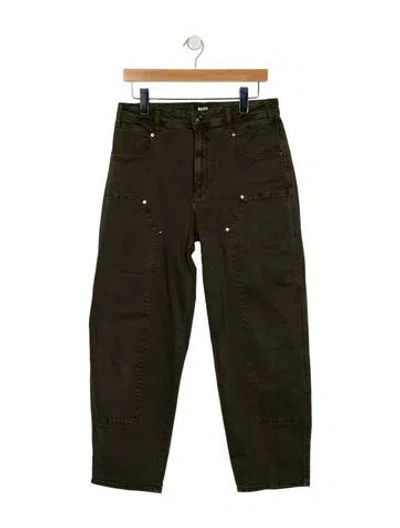 Pre-owned Paige Gamble High-rise Wide Leg Jeans In Gray
